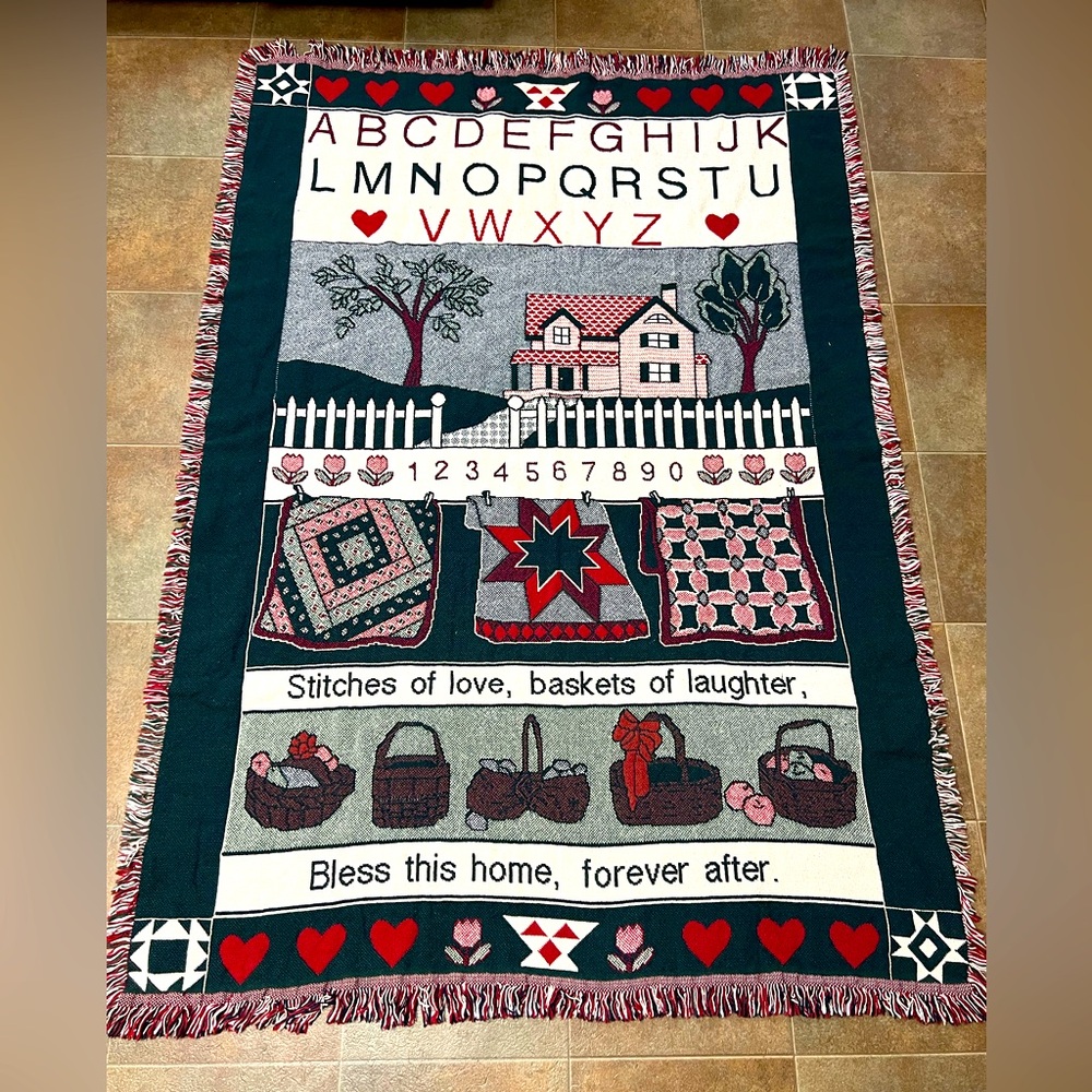 EUC 1993 Vintage Woven Tapestry Throw